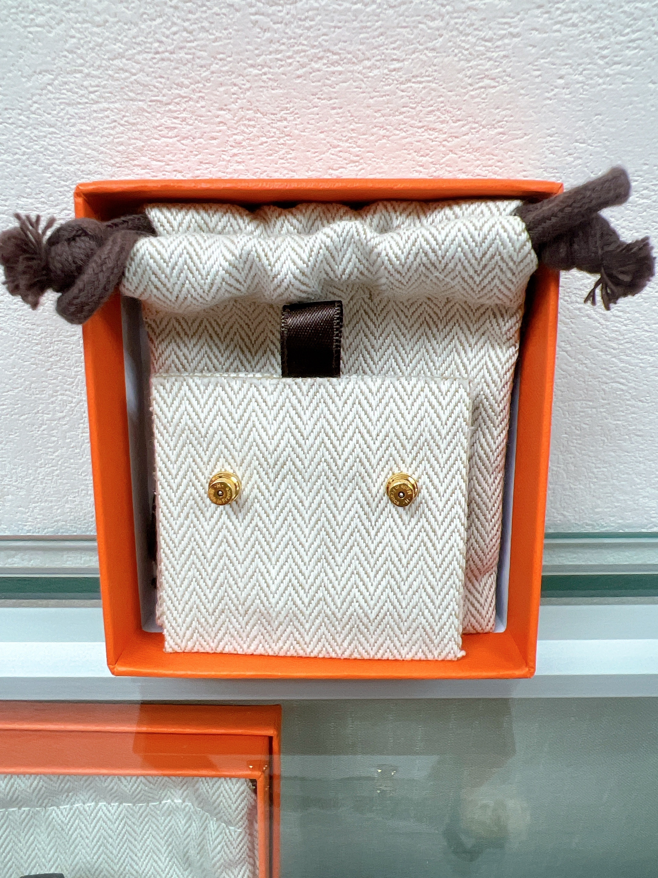 Hermes mini pop h earrings (white GHW)