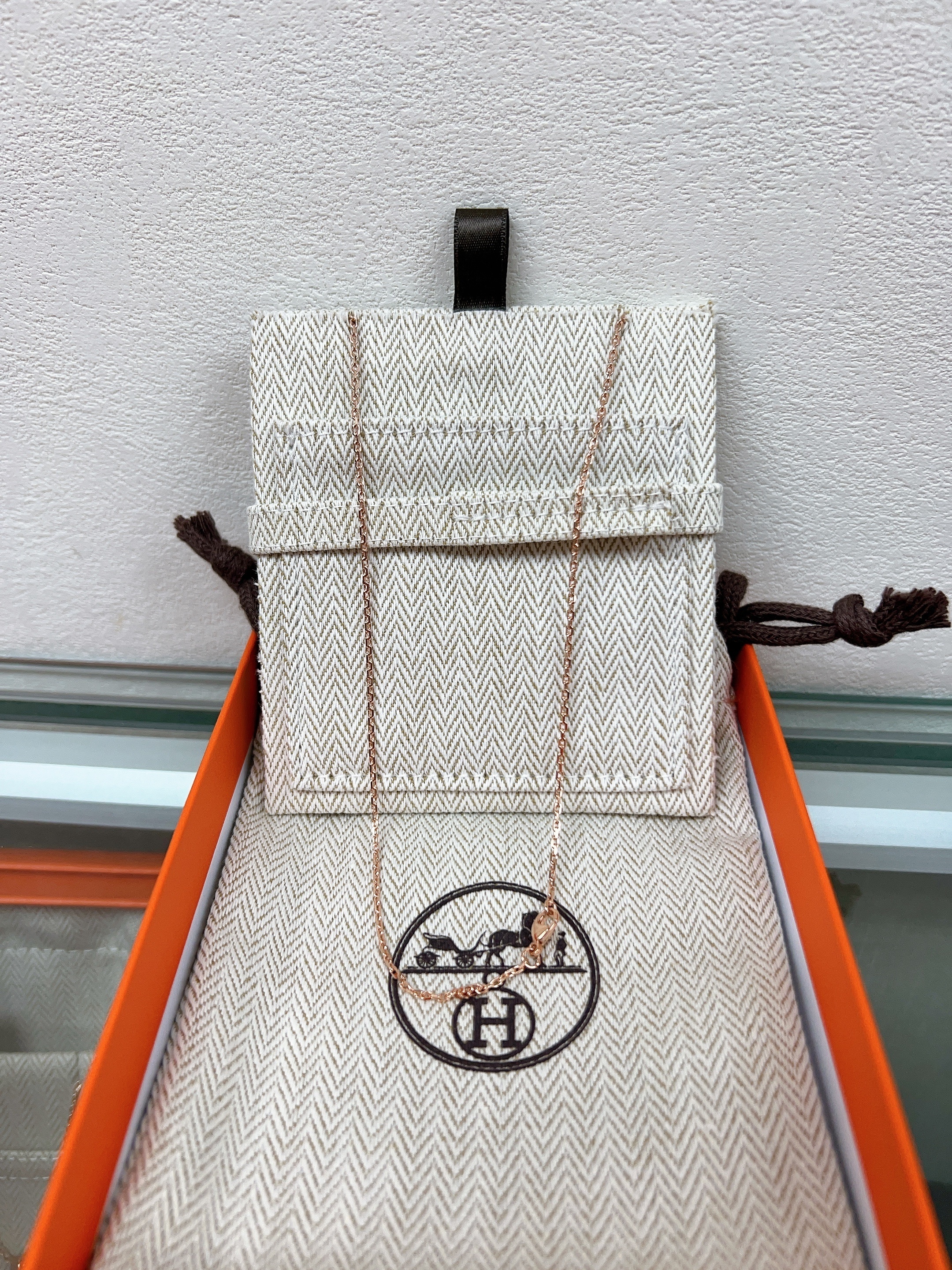 *Brand New* Hermes mini pop h necklace (marron glace/ RGHW)