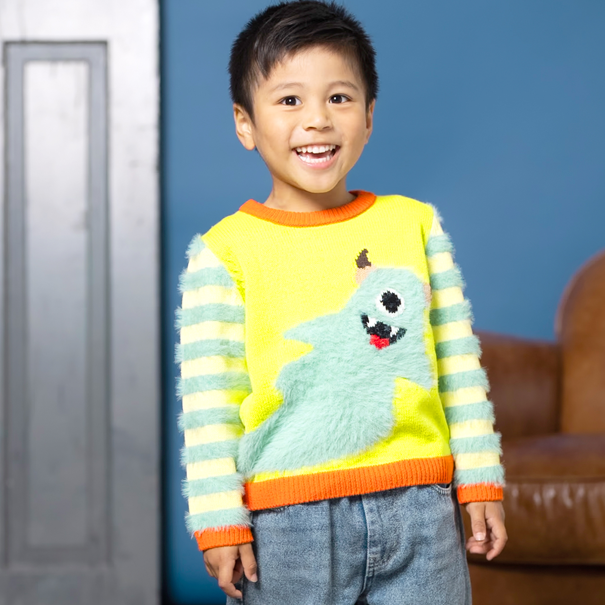 〖 Ami Amie 〗亮綠小怪獸針織上衣