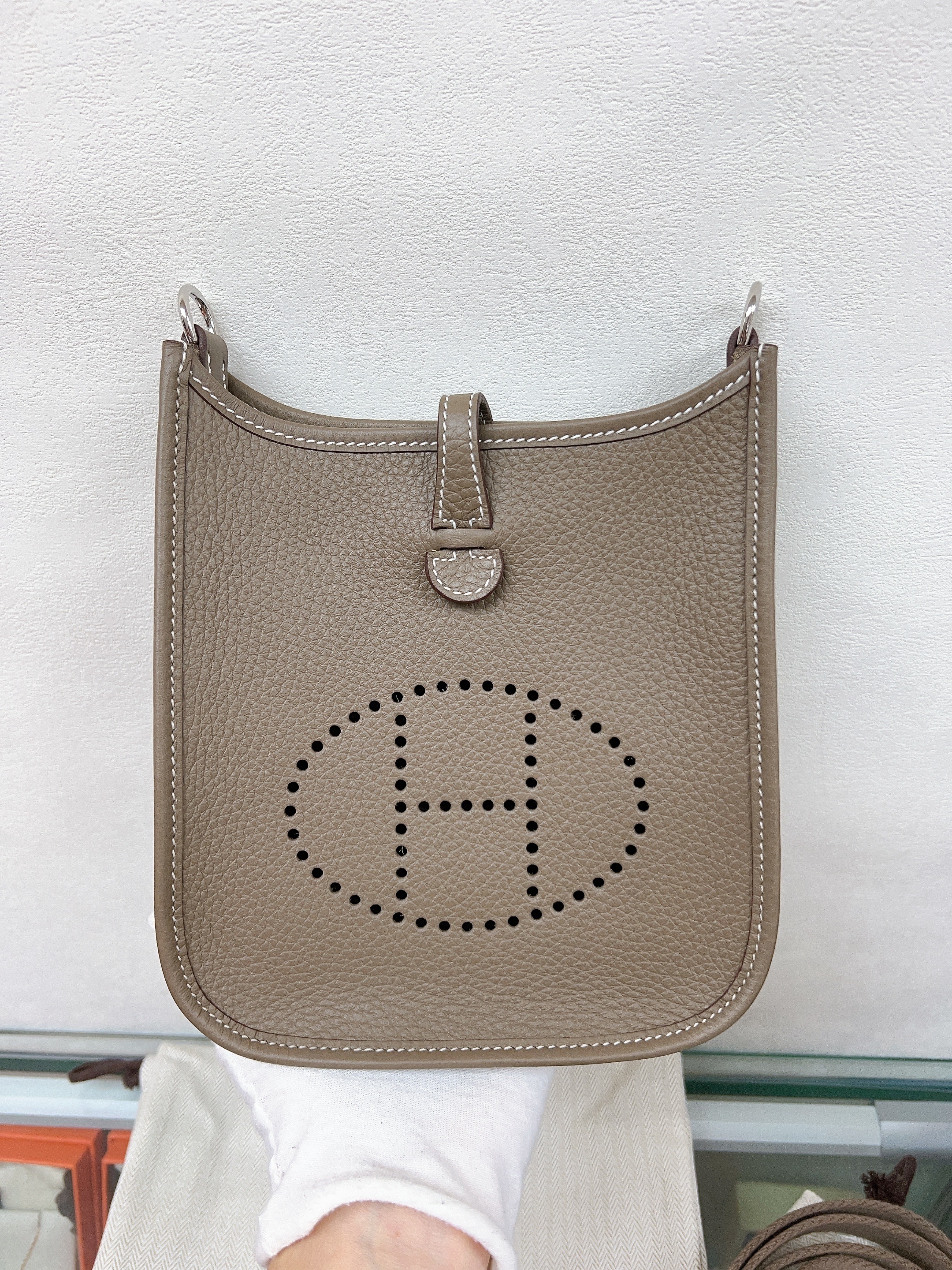 *Brand New* Hermes mini evelyne (etoupe PHW/ stamp w)