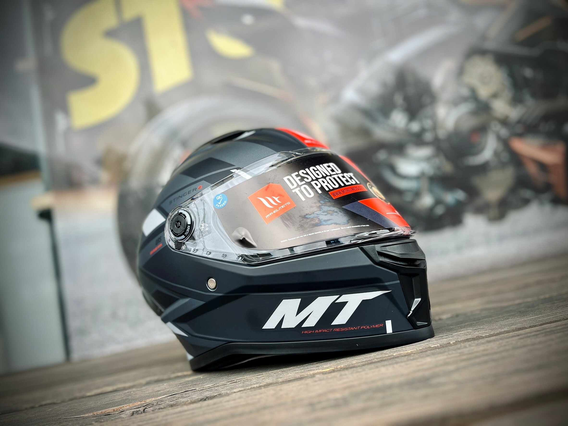 MT Helmet STINGER 2 毒刺2 彩繪 消光黑灰競速 全罩 亞版