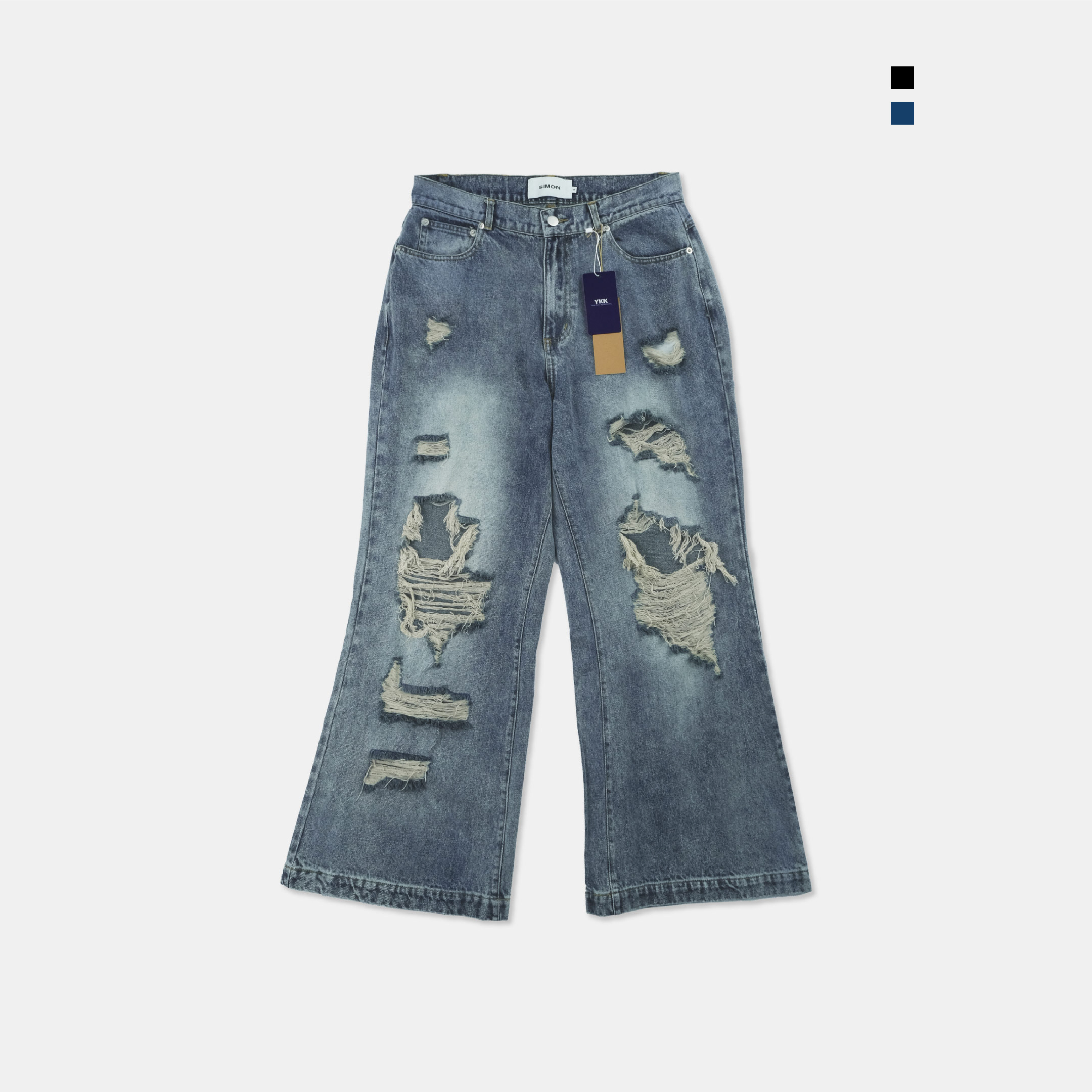 SIMON MADE BW-2429 破壞 BOOTCUT 微喇叭 闊腿 牛仔褲