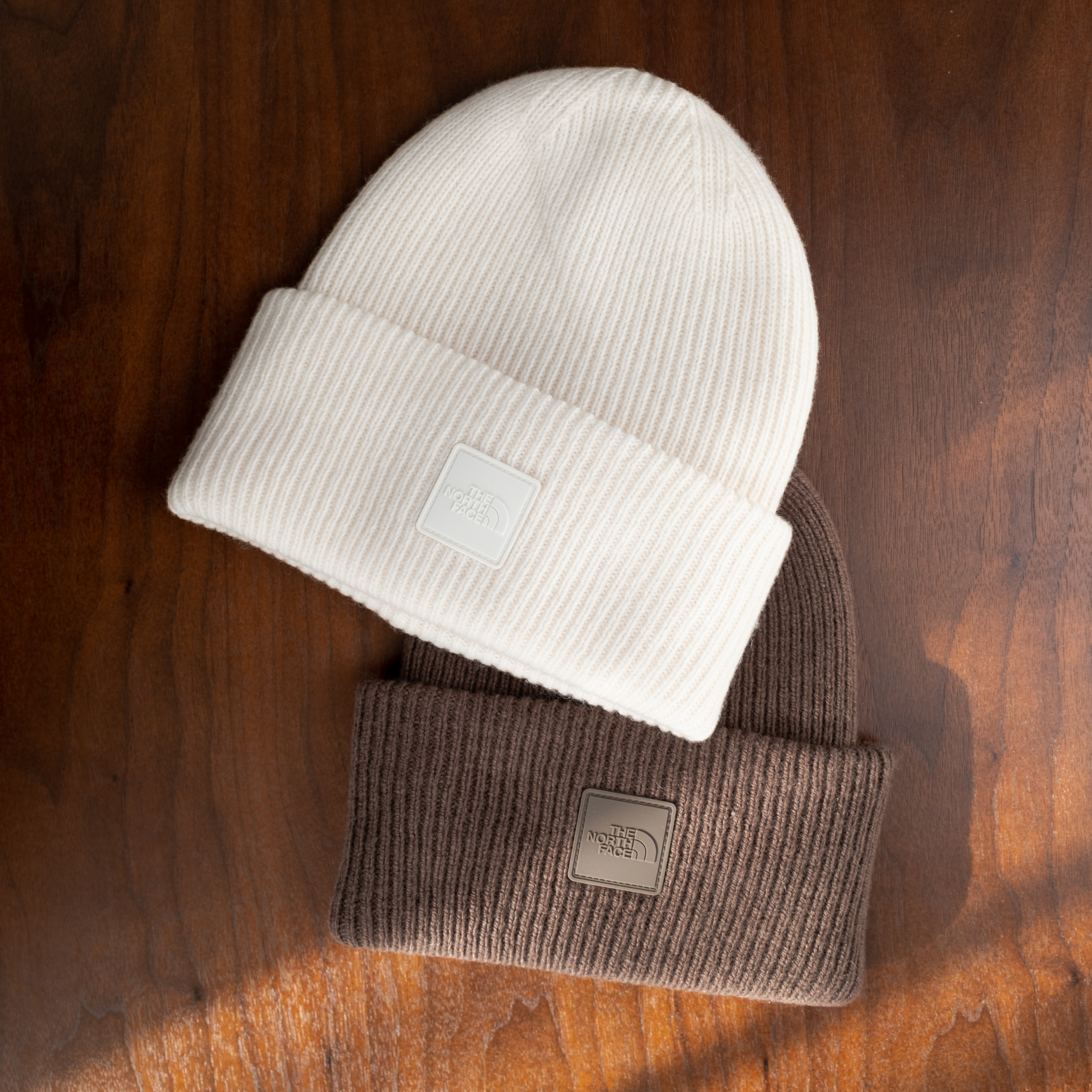 -(E17c04)-THE NORTH FACE URBAN PATCH BEANIE 針織 毛帽 -NF0A7WJG-白色(QLI)/咖啡色(1OI)
