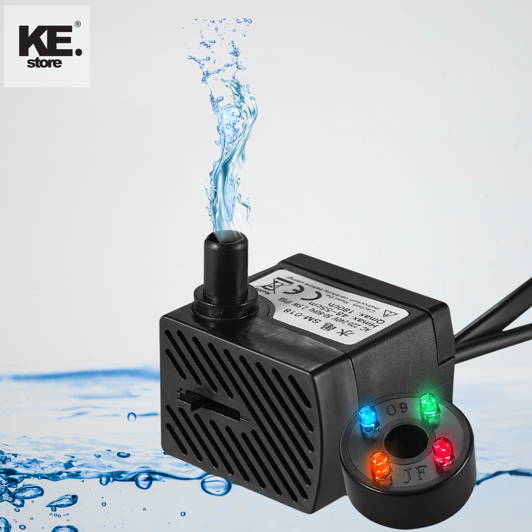 WATER FOUNTAIN PUMP WITH 4 LED MULTICOLOR