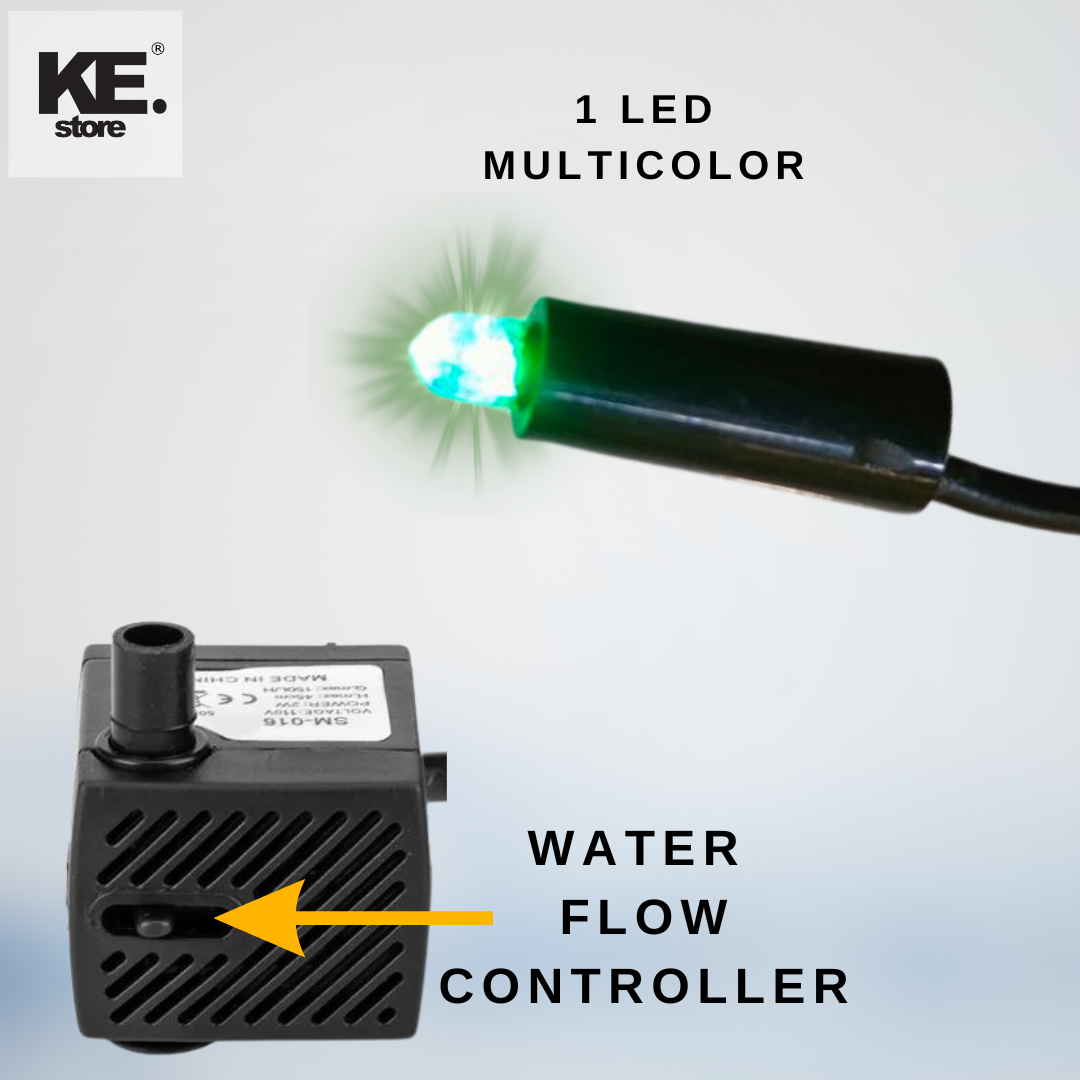 WATER FOUNTAIN PUMP WITH SINGLE LED MULTICOLOR