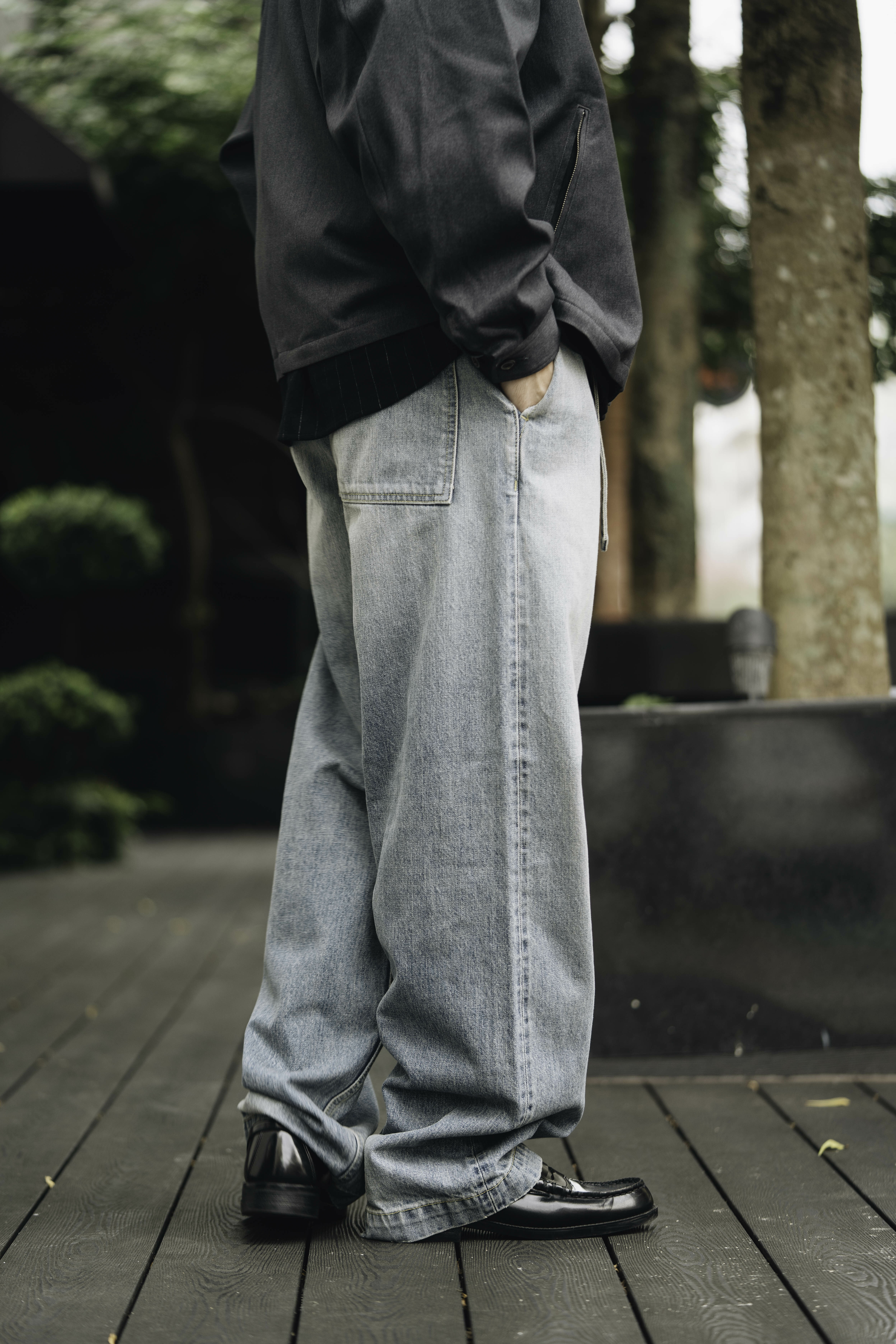 YOKO SAKAMOTO - DENIM WIDE TROUSERS / 2COLORS