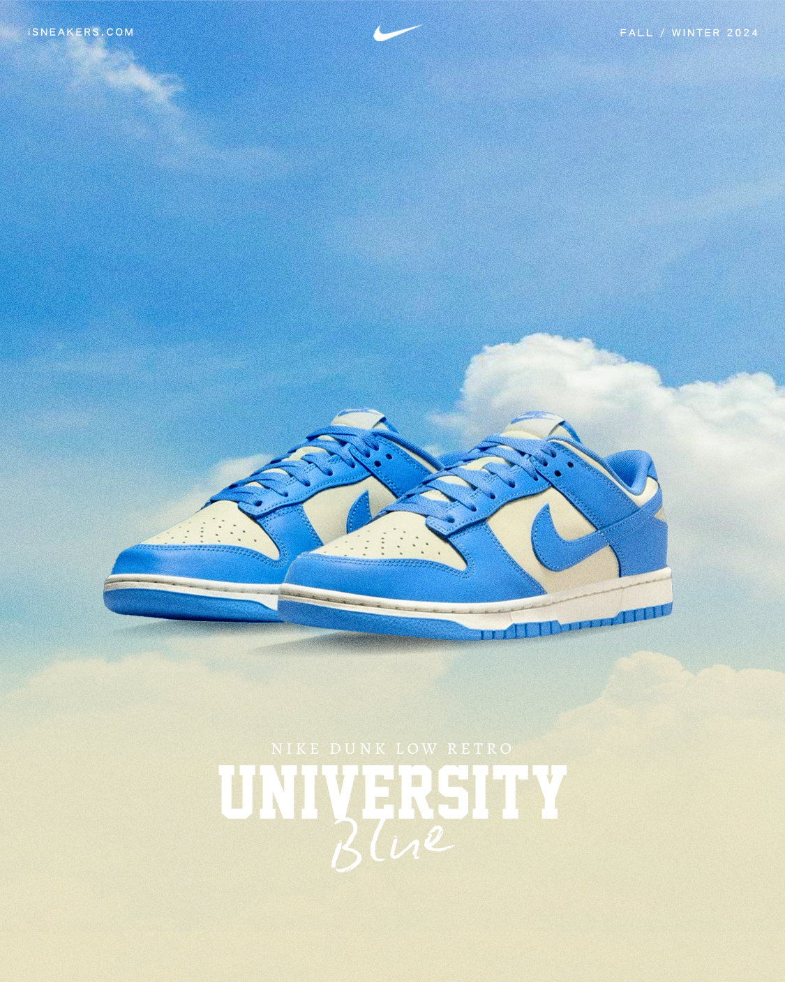 iSNEAKERS｜Nike Dunk Low Retro "University Blue" 椰奶北卡藍 DV0833-113