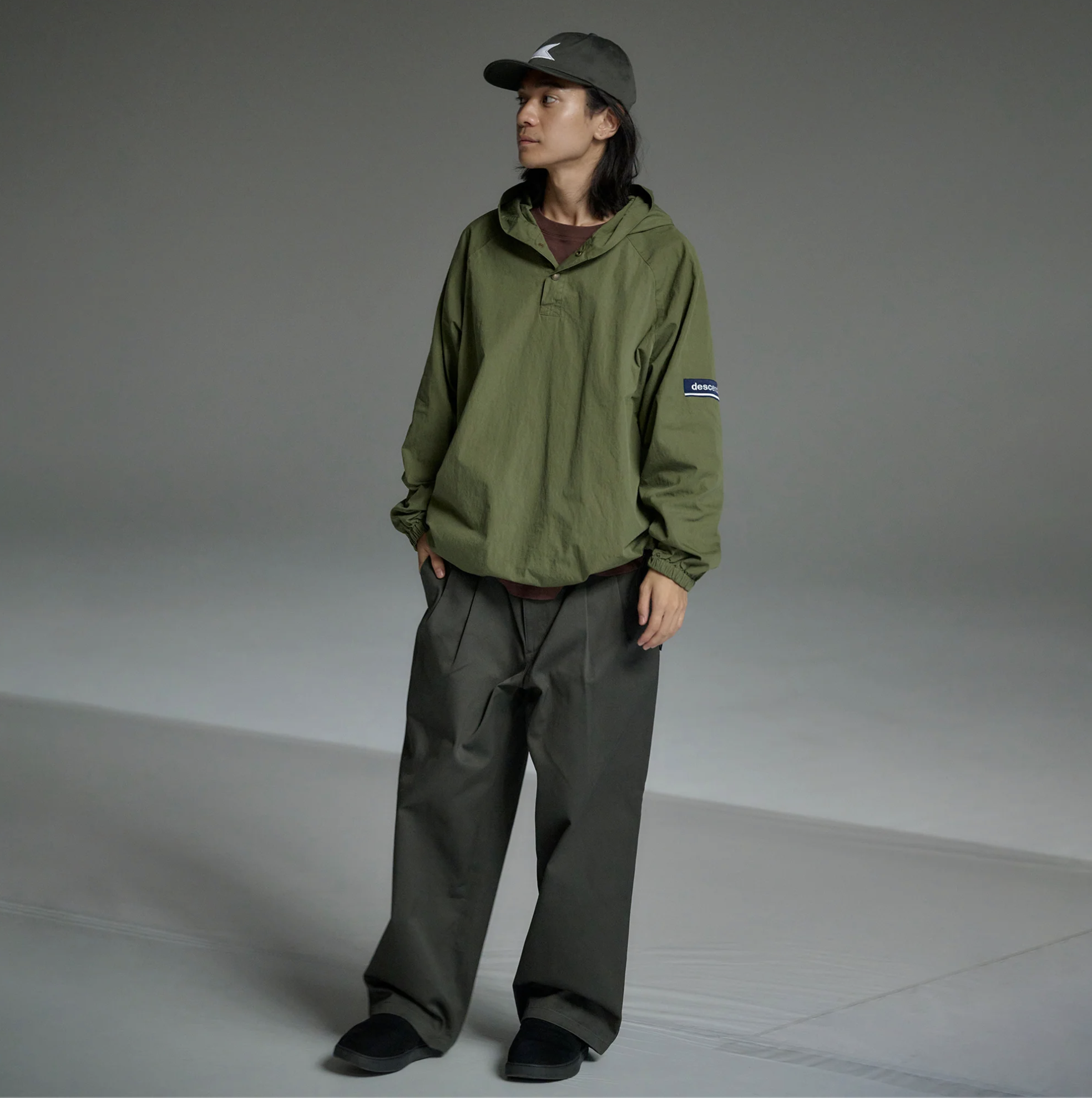 24AW DESCENDANT MOLE HOODED LS サイズ② DESCENDANT MOLE HOODED LS SHIRT PIGMENT DYE | GREY