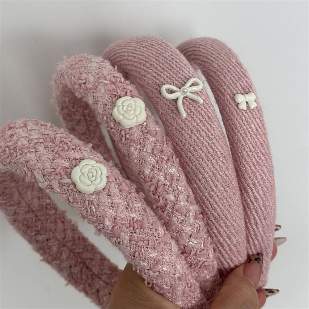 《5007》法式小香風粉色少女髮箍