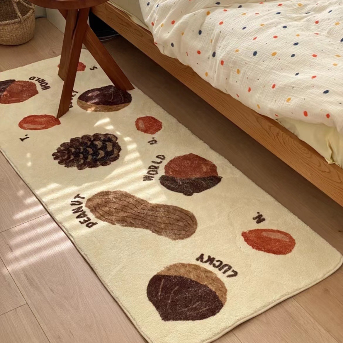 《5011》秋日美拉德栗子毛絨地墊((仿羊絨))