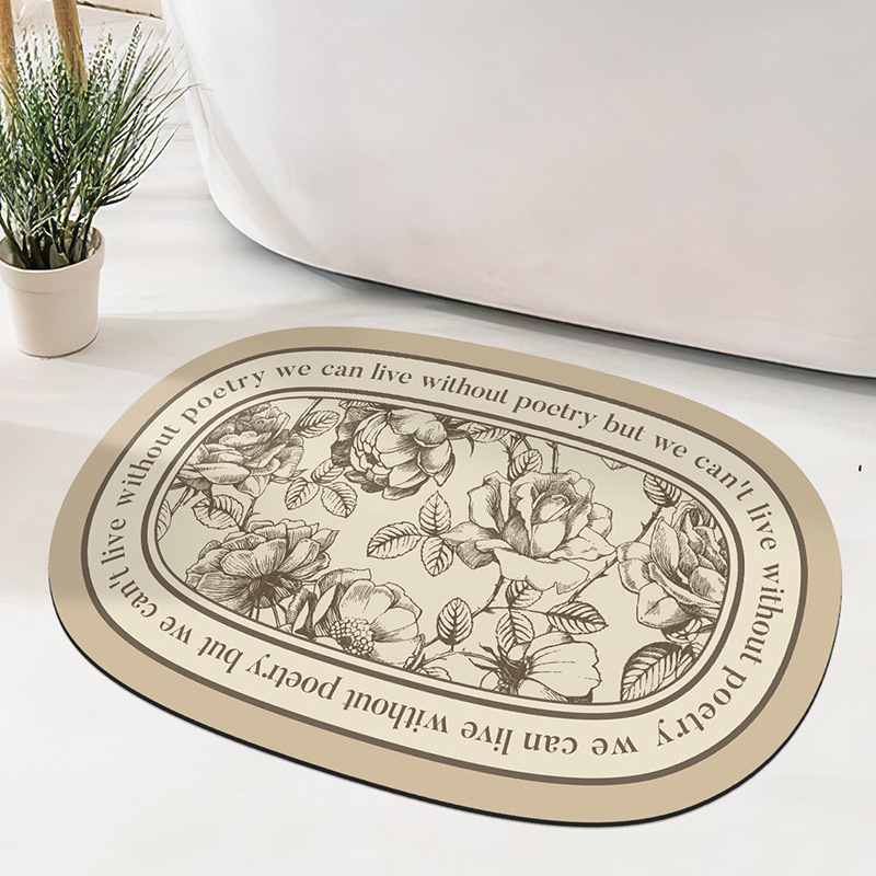 《5013》輕奢花藝文字地墊((硅藻泥))