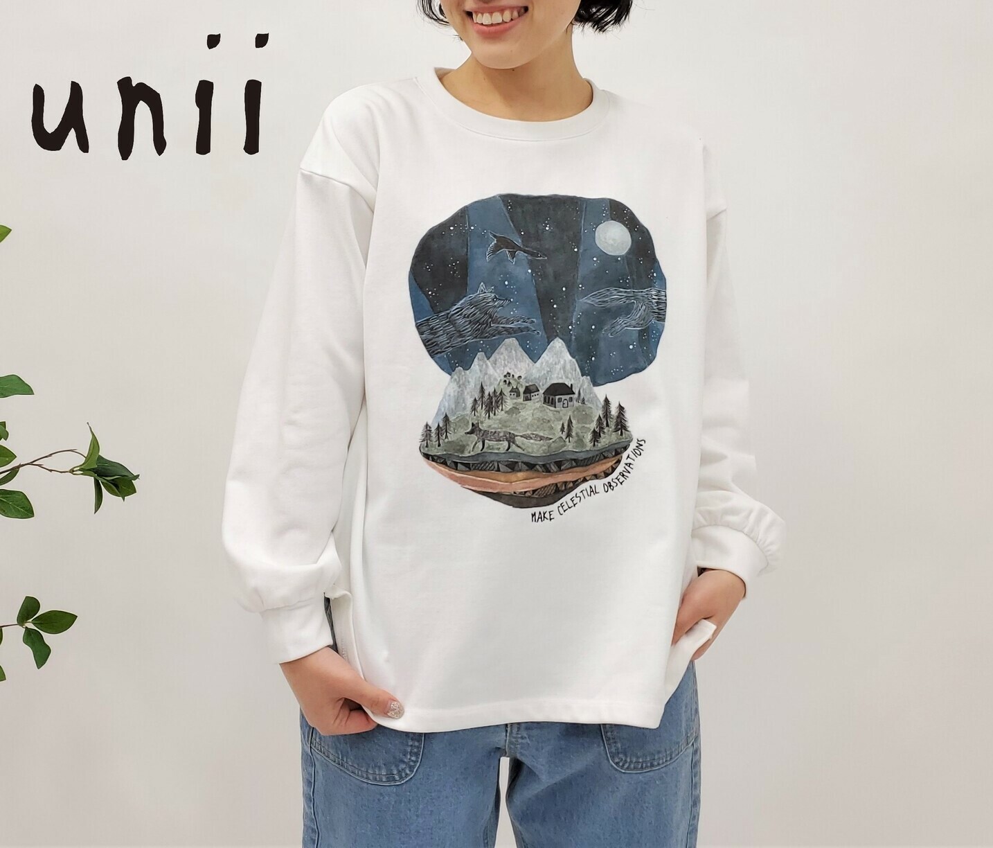 {童話國物語𓃦}追逐星月的飛鳥與狐狸微粒絨套頭上衣【日本直送】