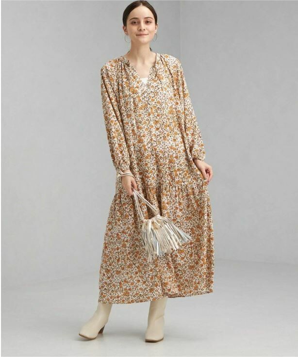 ｛ Special Price } United Arrows雛菊碎花雪紡長款連身裙【日本直送】