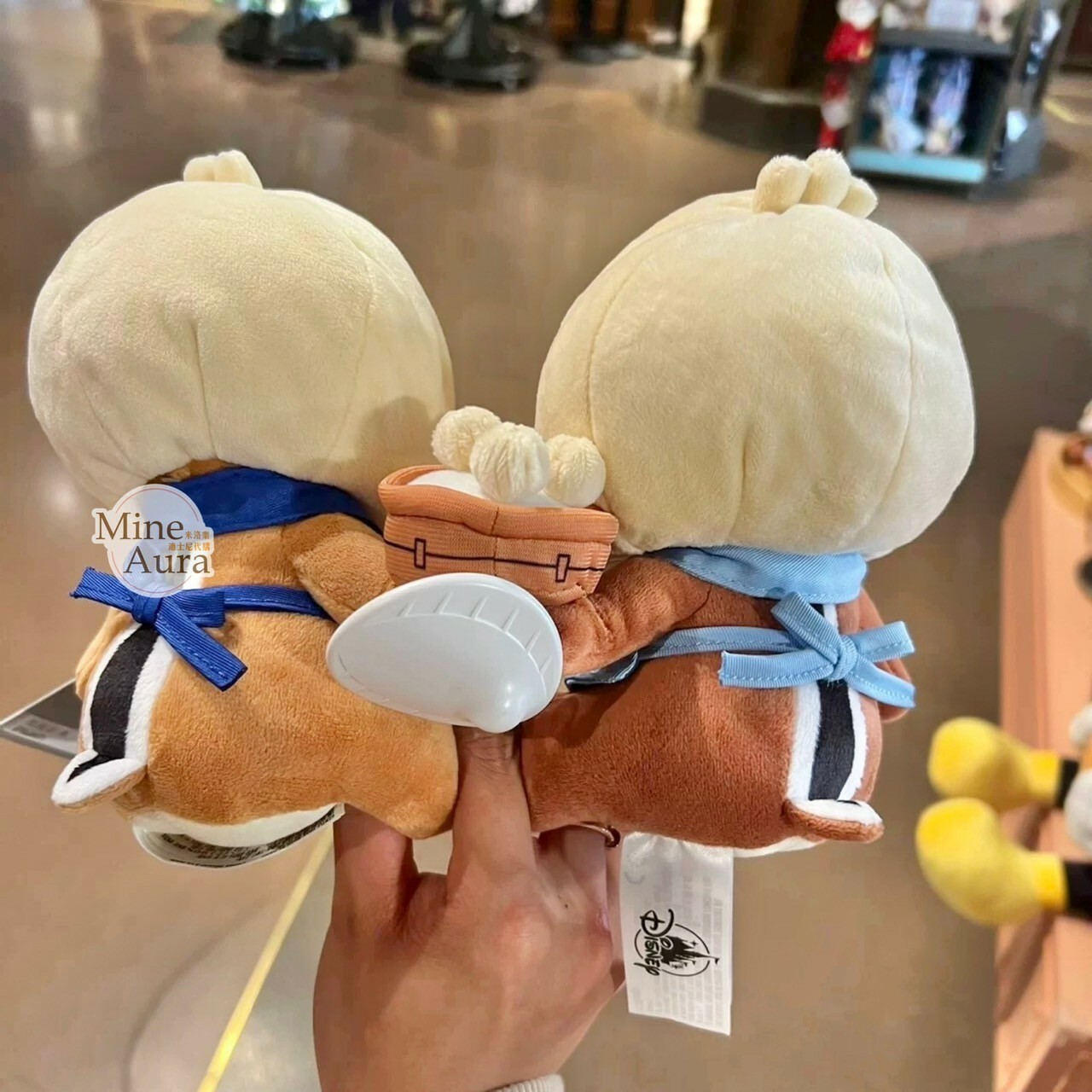 (限時特價) 米奇和朋友們樂享上海系列 奇奇蒂蒂 Chip 'n Dale 小籠包 造型 可脫帽 娃娃 玩偶  -上海迪士尼樂園