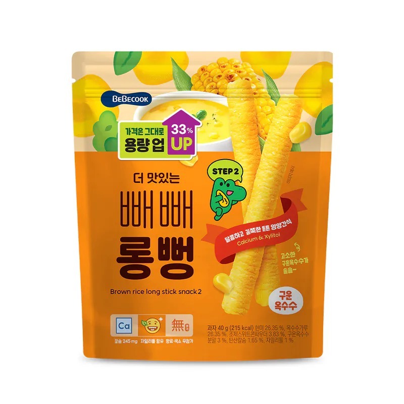 【韓國BEBECOOK】寶膳 嬰幼兒初食綿綿貝貝棒-2款可選(40g)