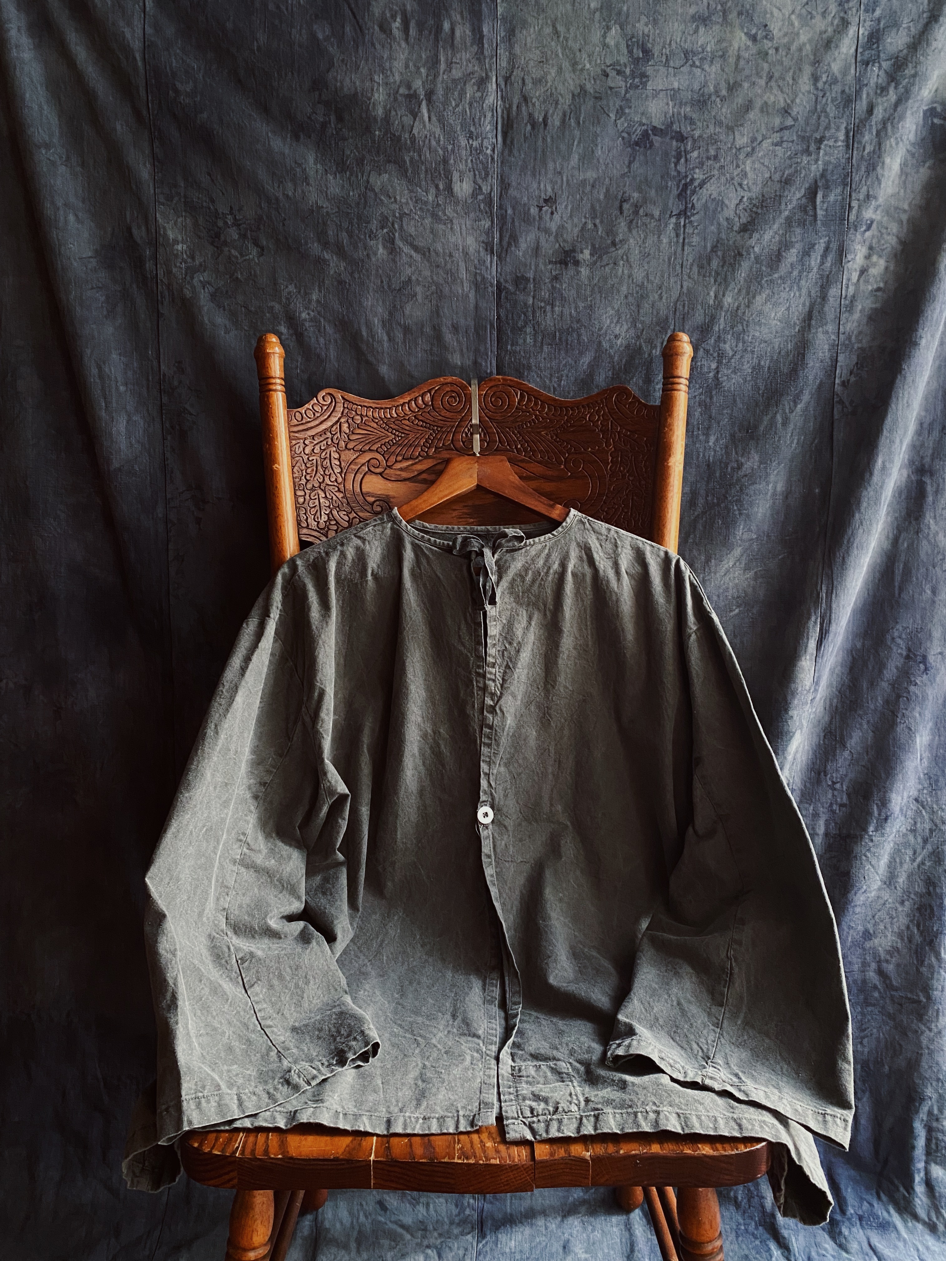 70s Sweden army Hospital Gown-Pigment dye/ 70年代瑞典軍醫療睡袍後染-黑