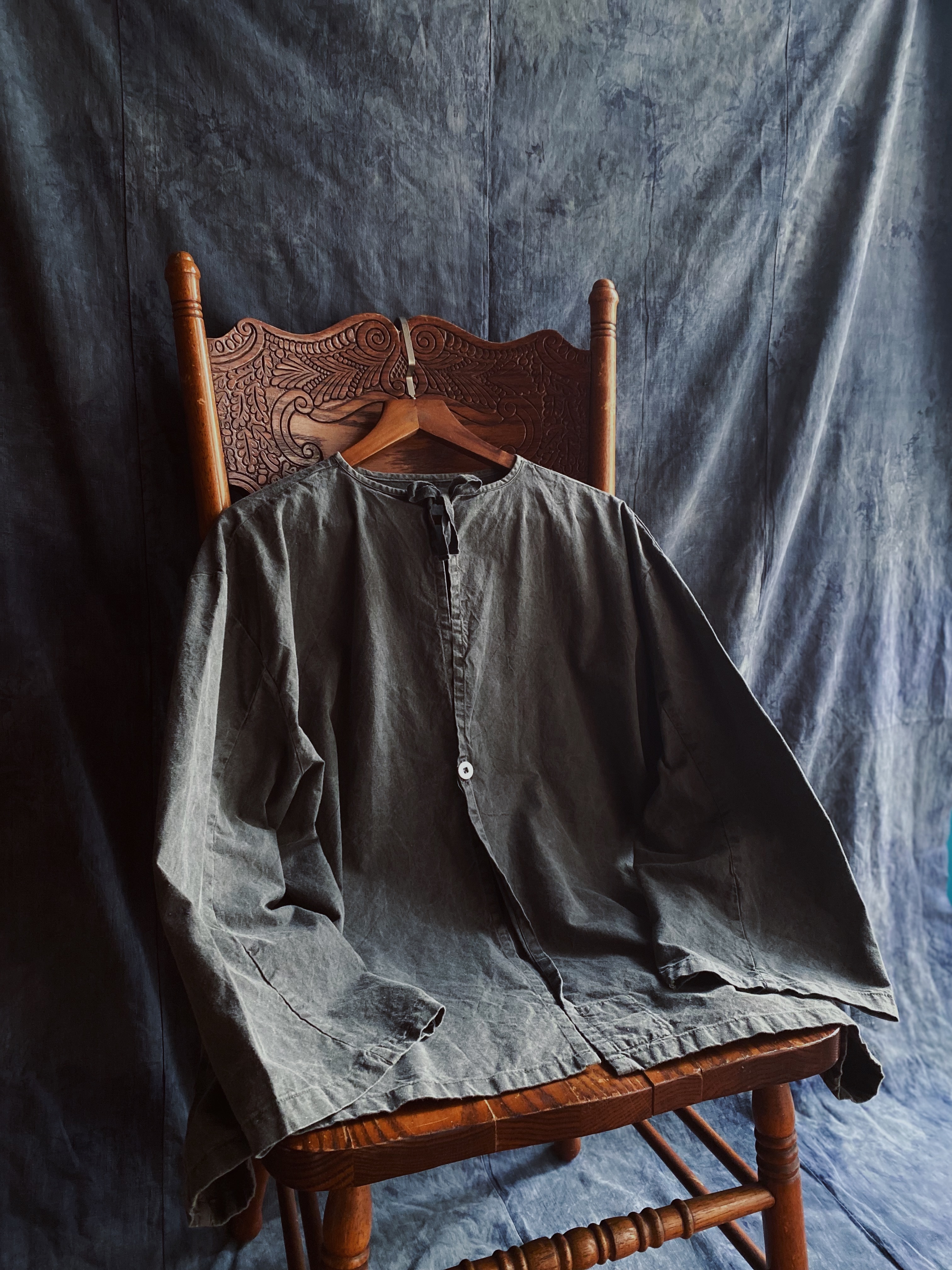 70s Sweden army Hospital Gown-Pigment dye/ 70年代瑞典軍醫療睡袍後染-黑