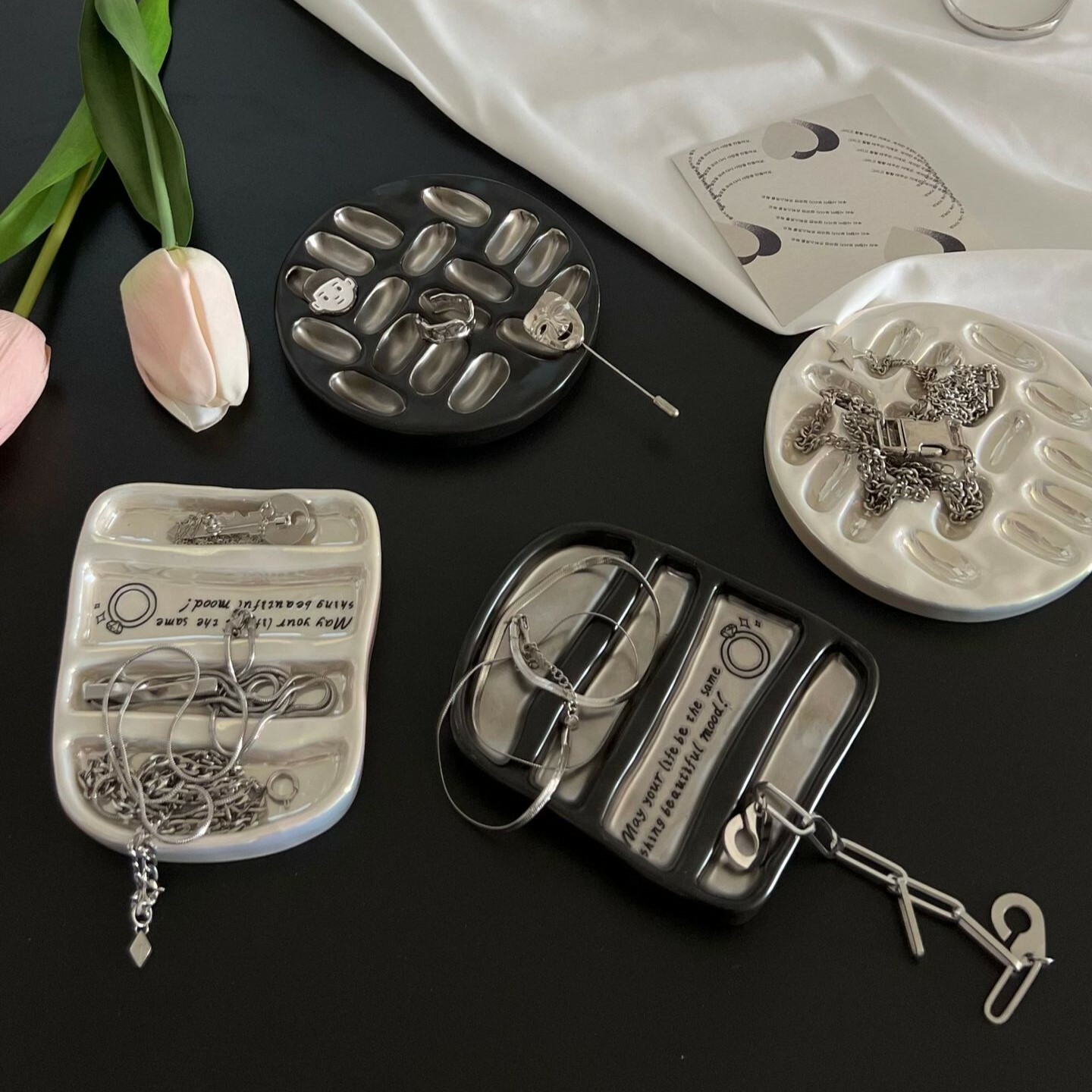 《5018》ins北歐風不規則陶瓷飾品收納盤