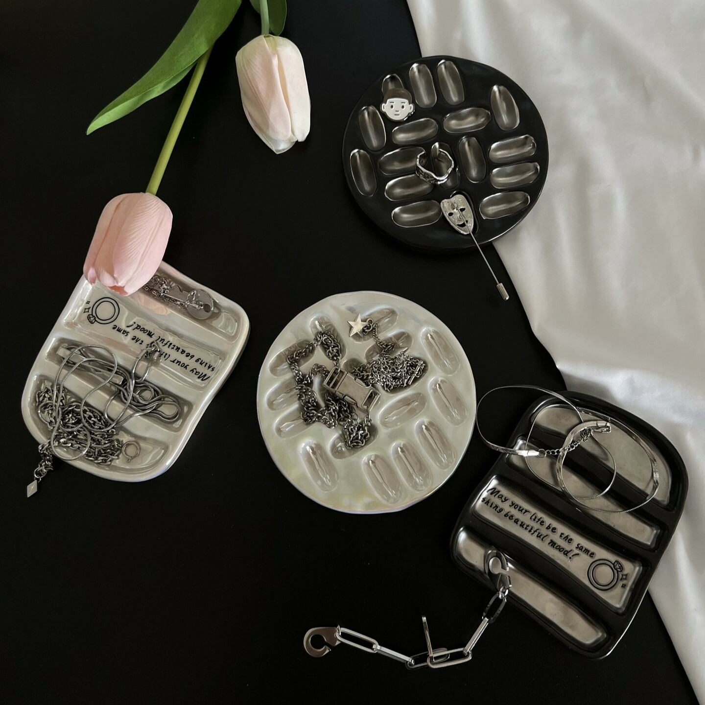 《5018》ins北歐風不規則陶瓷飾品收納盤