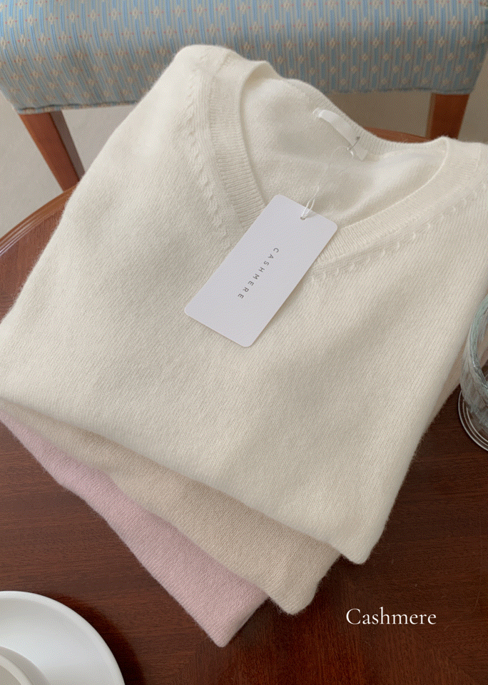 Cashmere V領針織柔棉上衣 ( 3 colors)