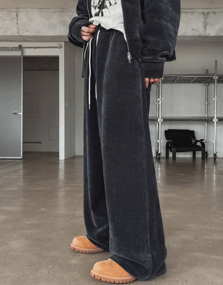 天鵝絨燈芯絨休閒褲