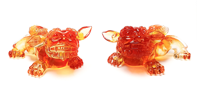 鹿港窯禮品館|琉璃【祥獅獻瑞】擺飾 - 喜慶歡騰,雙獅呈祥