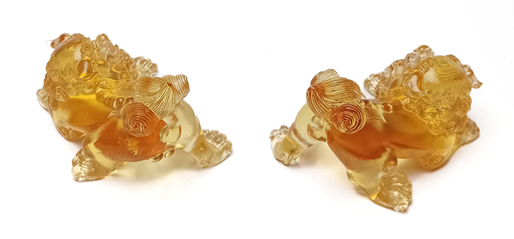 鹿港窯禮品館｜琉璃祥獅獻瑞擺飾 精湛工藝打造，雙獅呈祥，吉祥如意，為生活增添藝術氣息