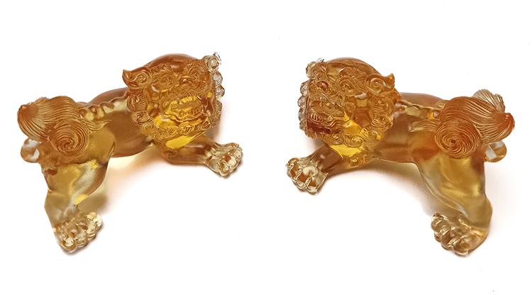 鹿港窯禮品館｜琉璃祥獅獻瑞擺飾 精湛工藝打造，雙獅呈祥，吉祥如意，為生活增添藝術氣息