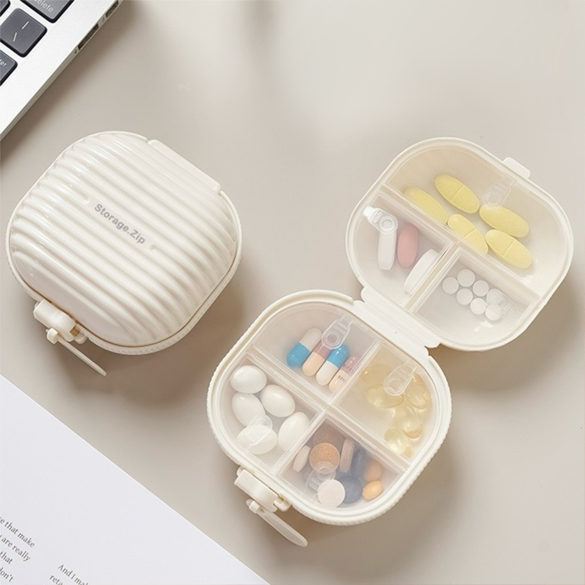 【客製】奶白雙面小藥盒