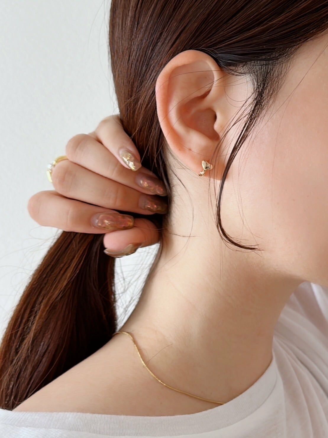 S925 heart hoop pierce