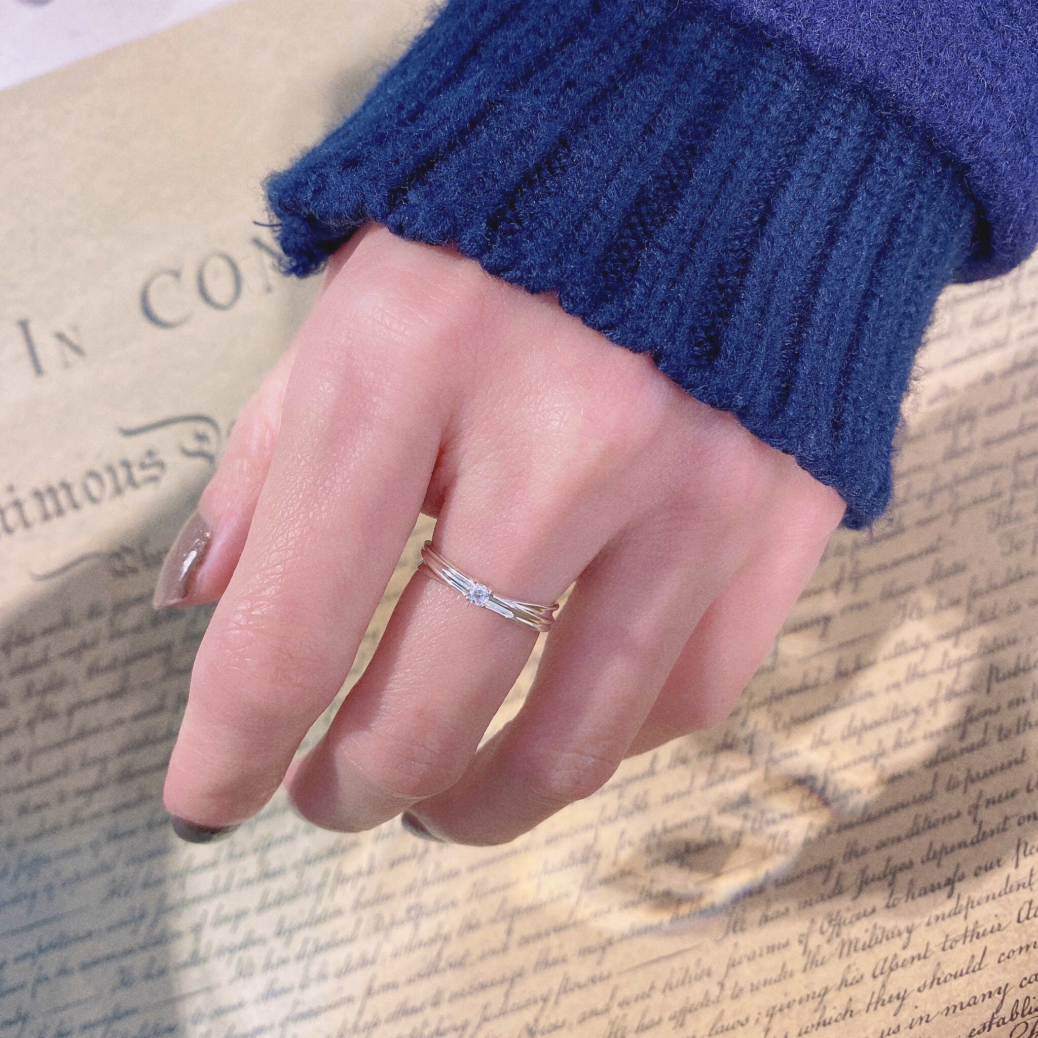 交錯時光 純銀戒指