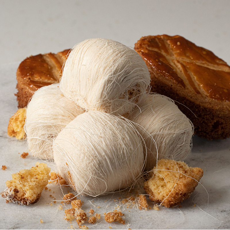 奶油鹹蛋黃法式龍鬚糖｜月耀金絲