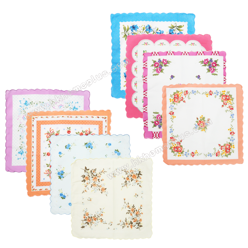 6條裝 女裝牙邊手帕