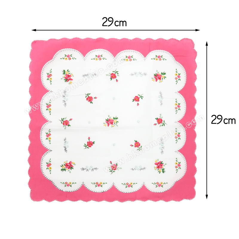 6條裝 女裝牙邊手帕