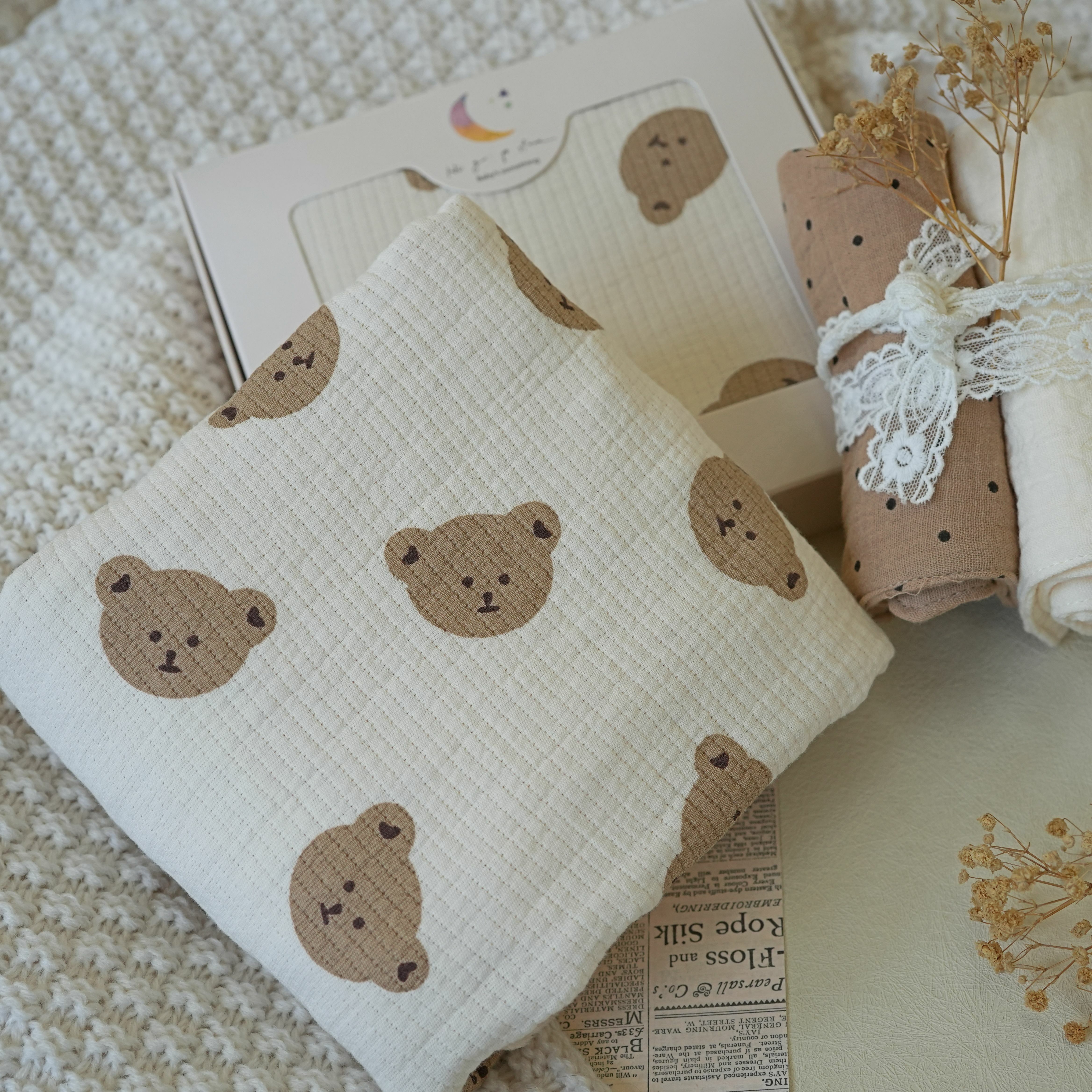 Hi Y.P store-嬰兒車蓋毯-卡其熊熊