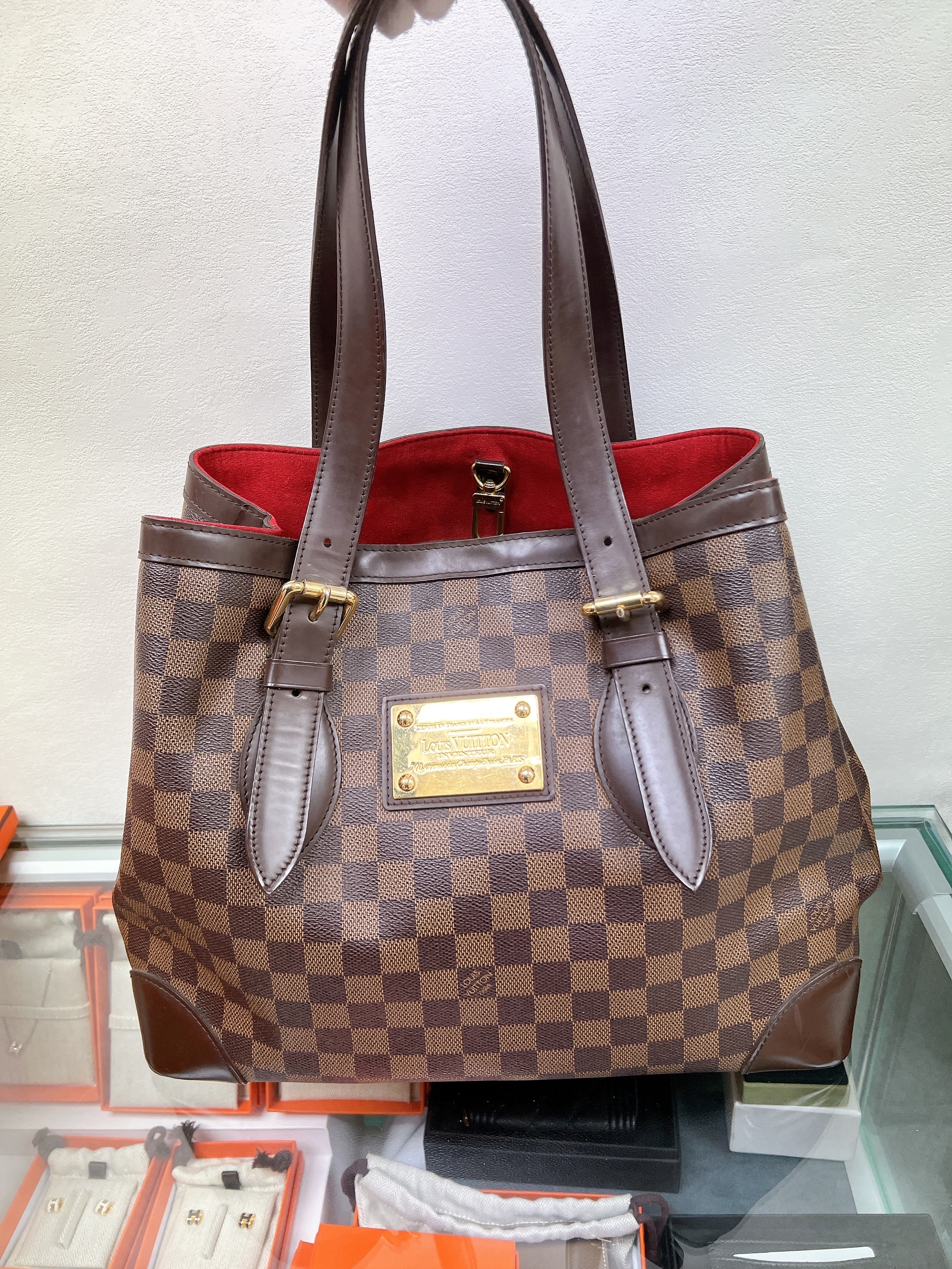 Lv hampstead tote damier ebene MM