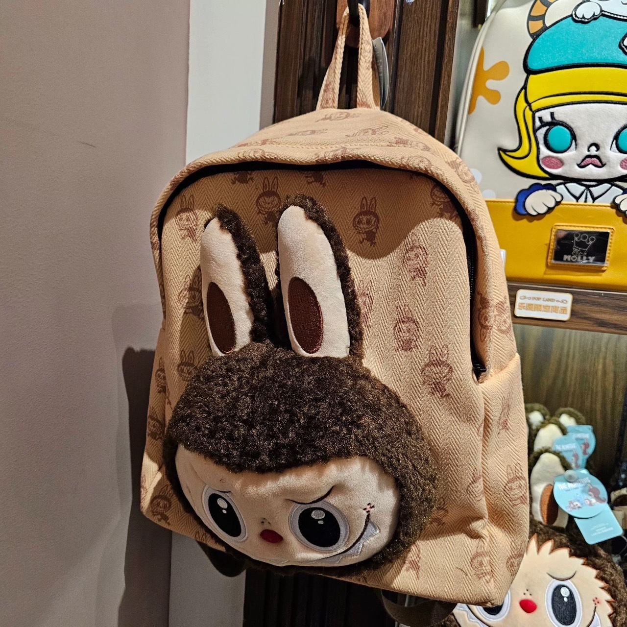 🎪樂園限定🎪 POP MART POPMART 泡泡瑪特 LABUBU 拉布布 滿版zimomo 立體毛絨 zimomo 首領 雙肩包 後背包