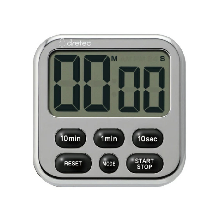 多利科 - Shabon6 大螢幕時鐘計時器【T-634CR】(銀色)