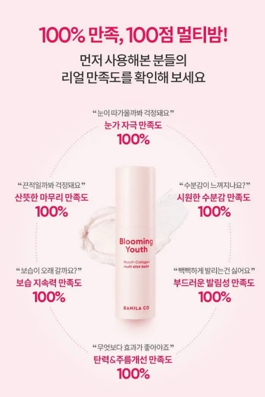 韓國代購 BANILA CO 膠原蛋白蜜桃保濕棒10.5g