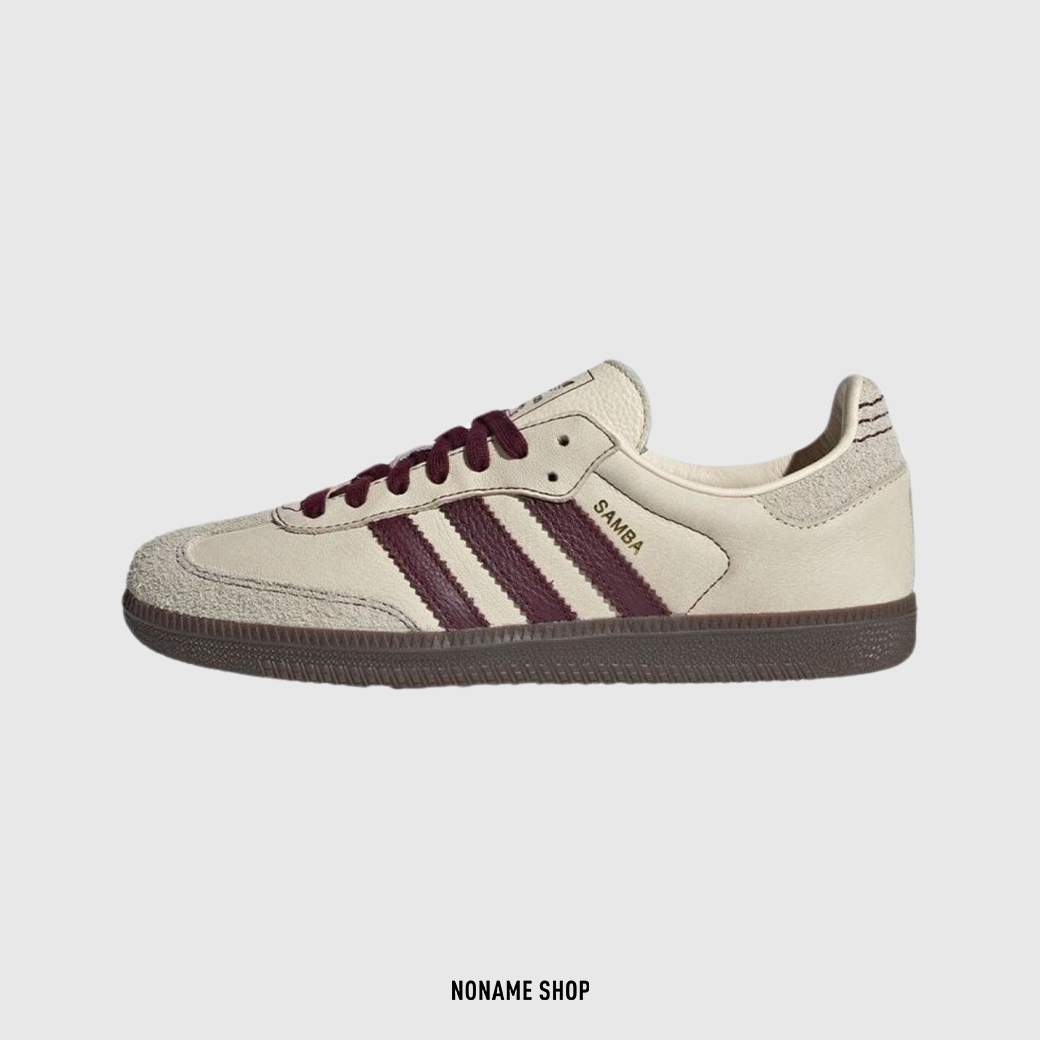ADIDAS ORIGINALS SAMBA OG 德訓鞋 復古 麂皮 焦糖底 米灰 酒紅 (女款)