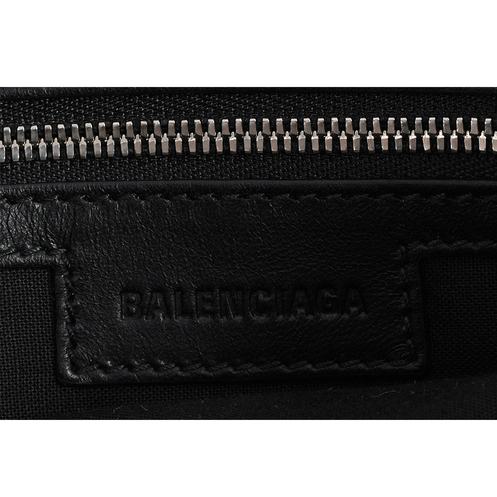【BALENCIAGA】Le City 銀釦小羊皮小款機車包/二用包(黑色)811442 2AA9S 1000