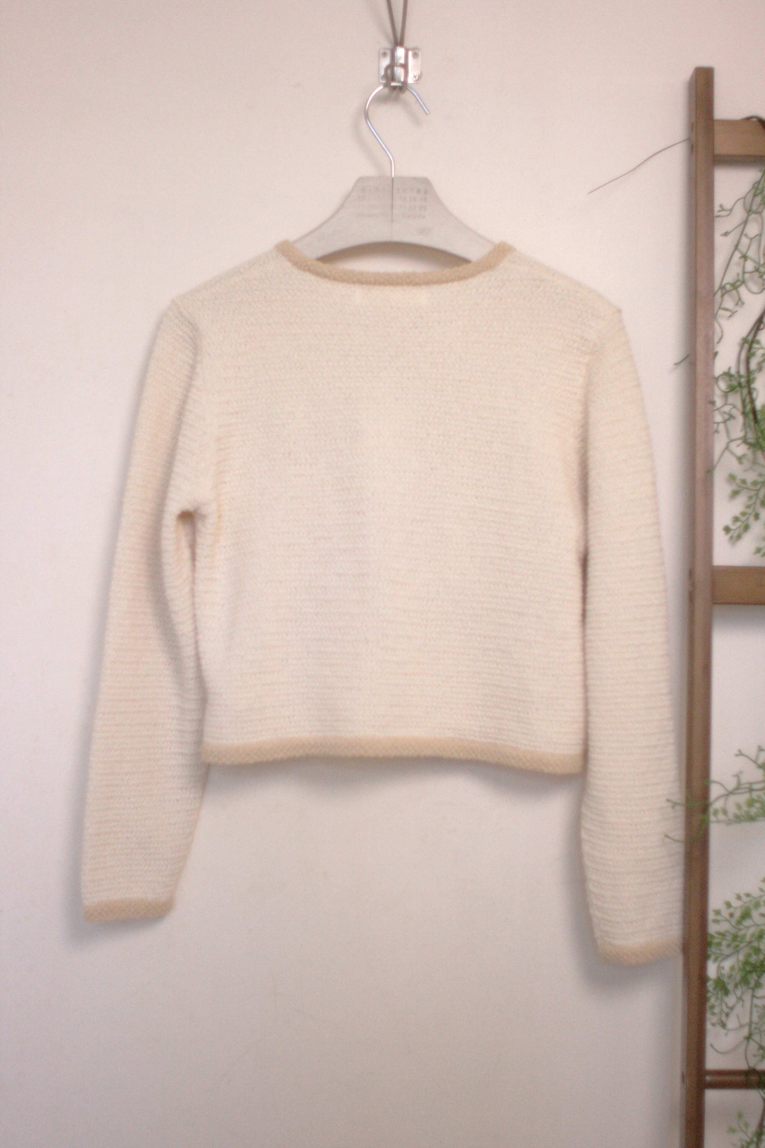 ｛ Special Price } 米白色深淺鑲邊金扣短款外套【日本直送】