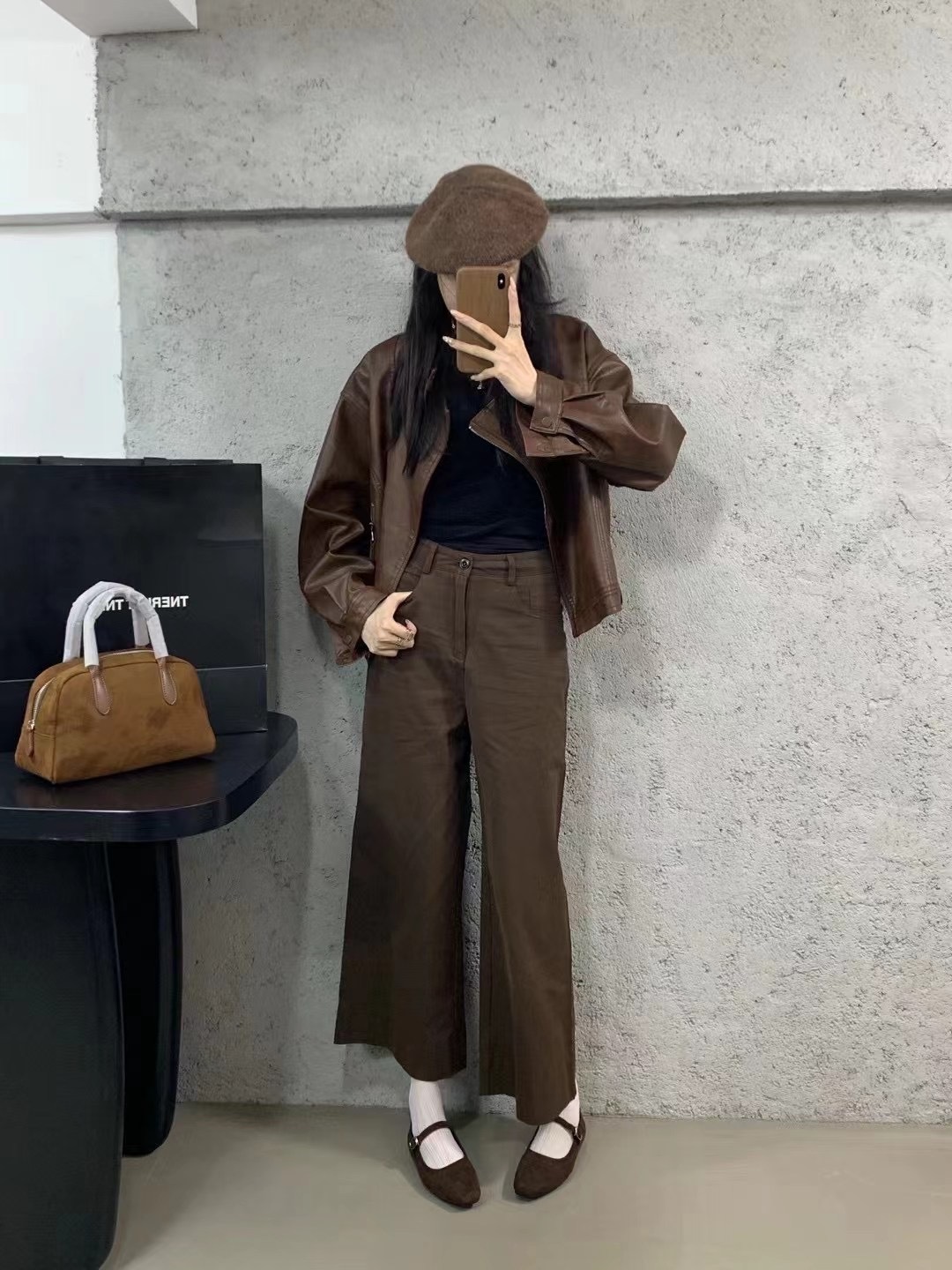 氣質小方頭絨面瑪莉珍鞋