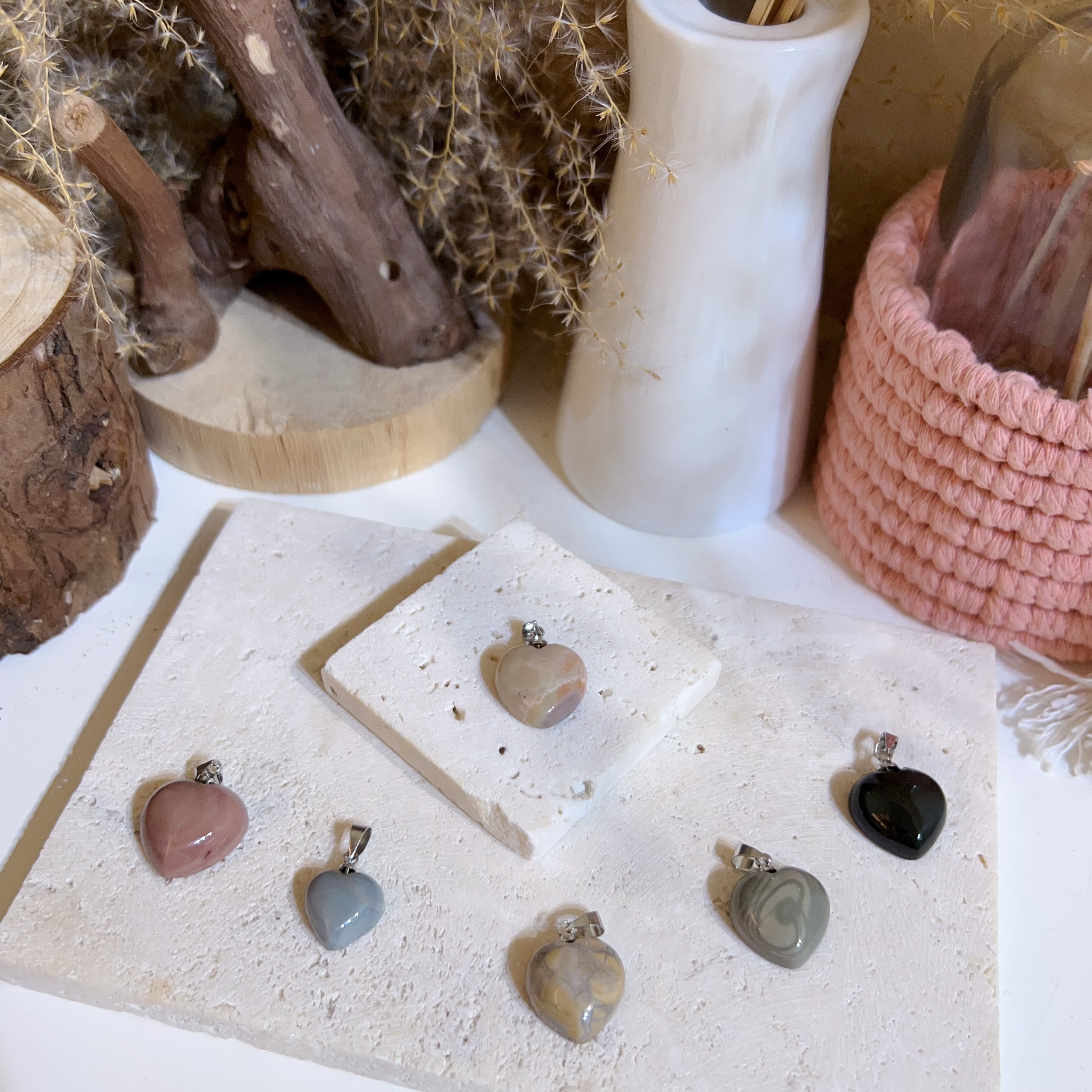 阿拉善心心吊墜 2粒