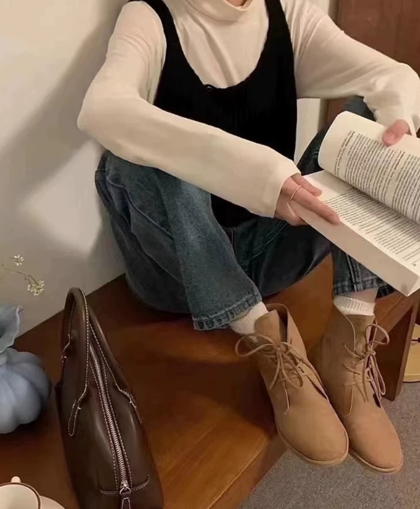 復古英倫中筒靴 [ 3色 / 230-250 ]