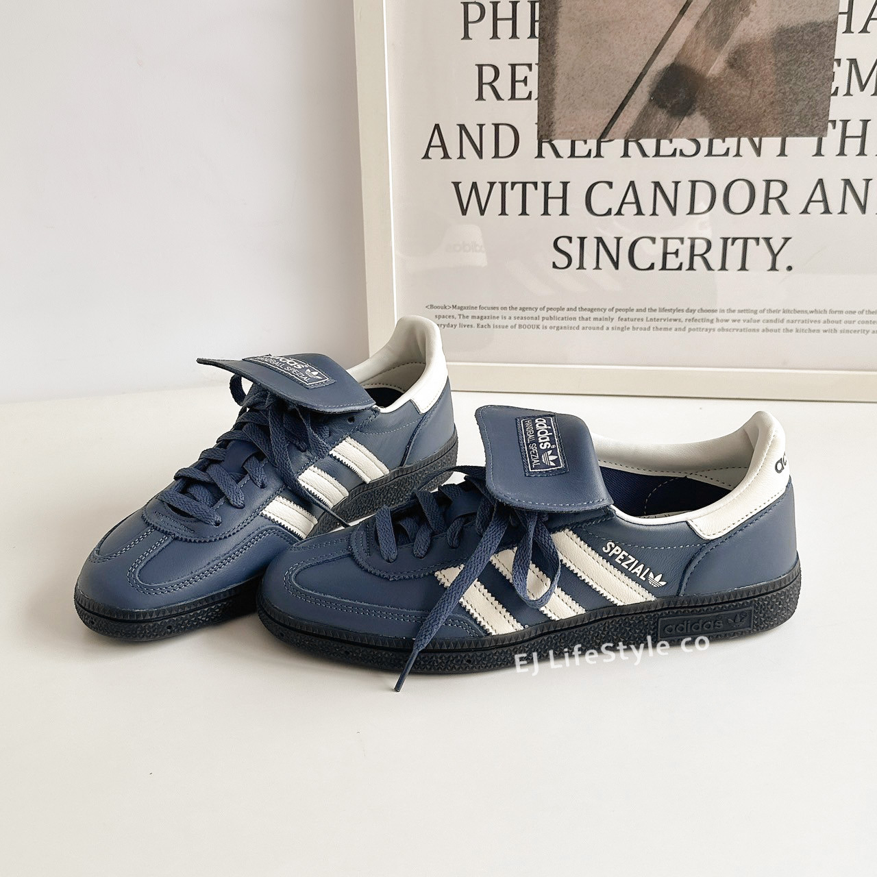 ADIDAS HANDBALL SPEZIAL 奶油黑夜藍 米白 灰藍 翻蓋鞋舌 黑底 男女鞋  JS0601 / 調貨