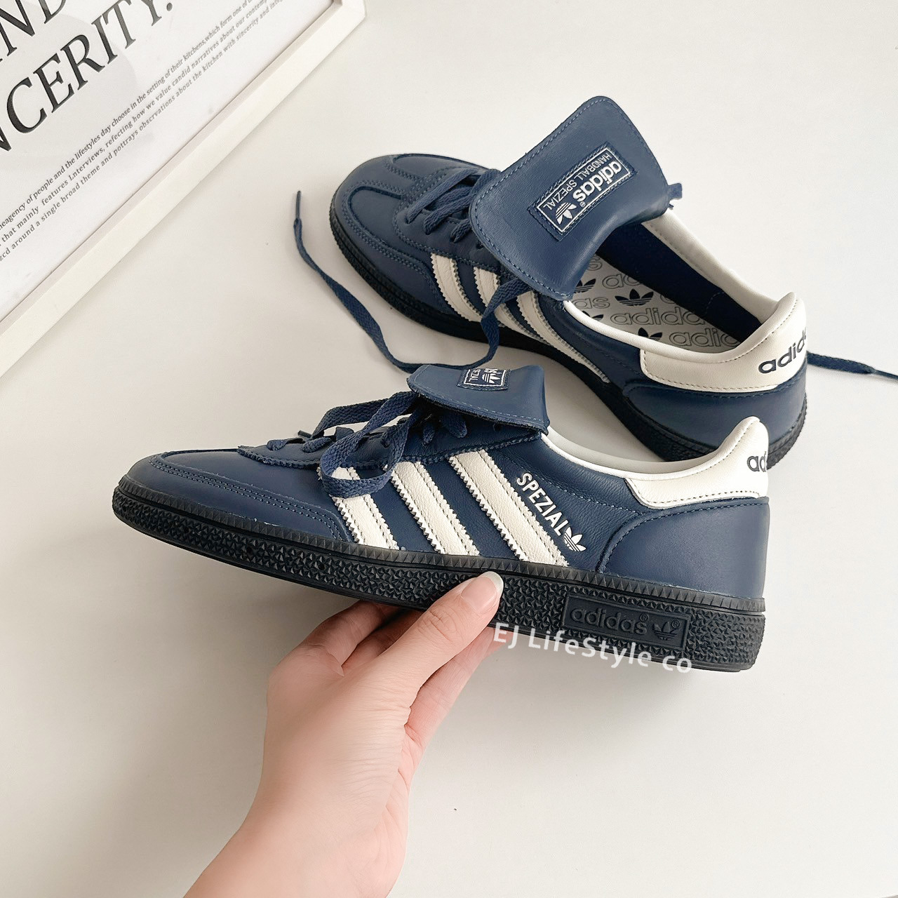 ADIDAS HANDBALL SPEZIAL 奶油黑夜藍 米白 灰藍 翻蓋鞋舌 黑底 男女鞋  JS0601 / 調貨