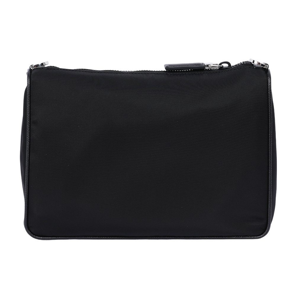 【PRADA】三角牌Logo三合一附小袋再生尼龍郵差包(黑色)2VH113 2DMH F0002