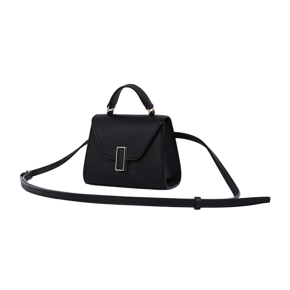 【Valextra】Iside 轉釦牛皮迷你小腰包(黑色)SGES0061028LOCPL99NN