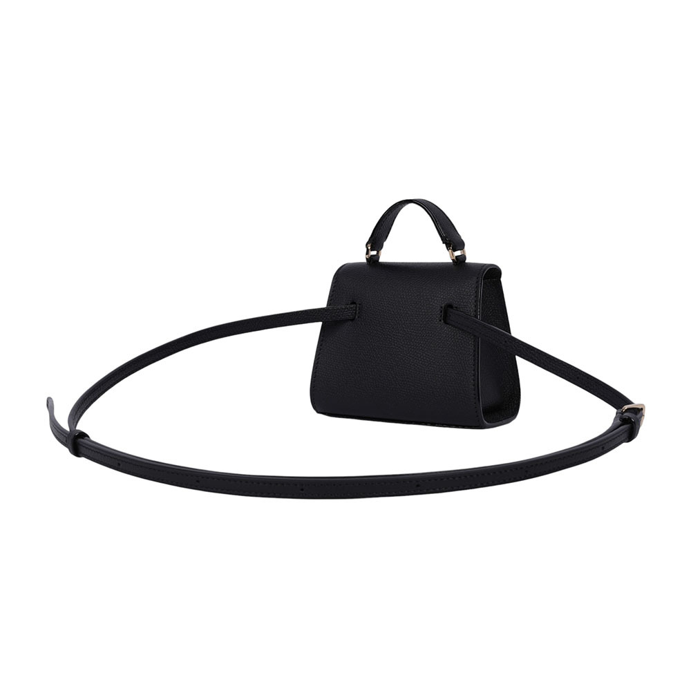 【Valextra】Iside 轉釦牛皮迷你小腰包(黑色)SGES0061028LOCPL99NN